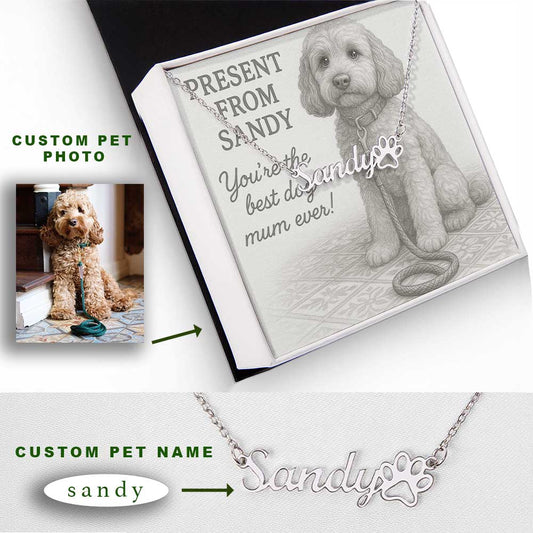 Ashwood Studios - Custom Pet Name Neckless With Personalised Message Card!