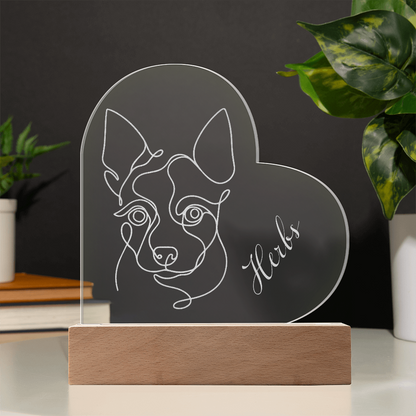 Custom Engraved Acrylic Plaque Pet Portrait