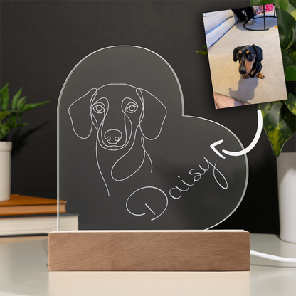 Custom Engraved Acrylic Plaque Pet Portrait