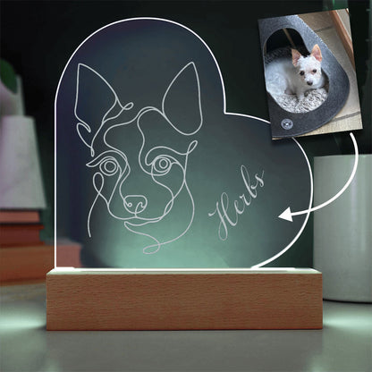 Custom Engraved Acrylic Plaque Pet Portrait
