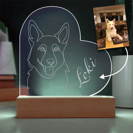 Custom Engraved Acrylic Plaque Pet Portrait